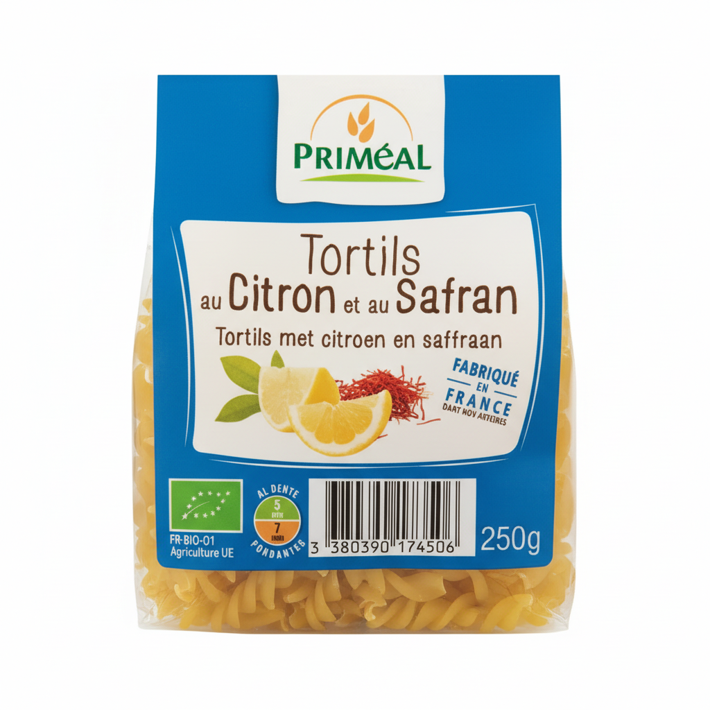 PRIMEAL -- Tortils citron safran 250g