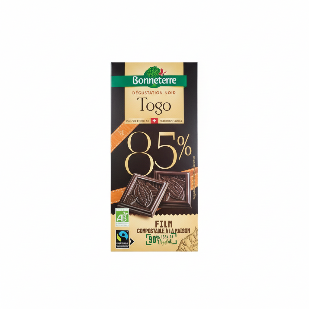 Chocolat noir origine togo 85 % - 80g