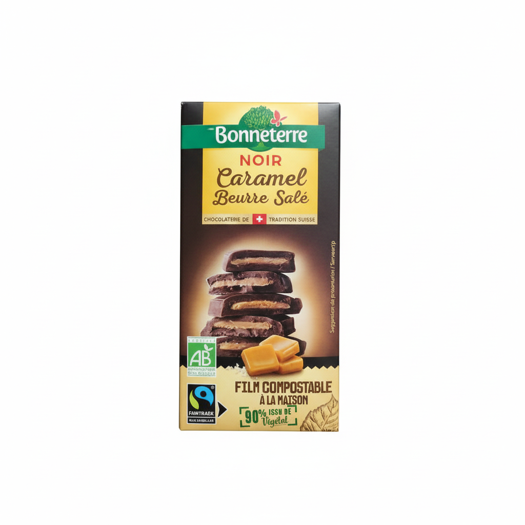 Chocolat noir fourre caramel beurre salé