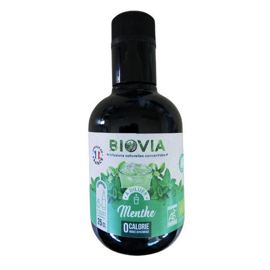 Biovia -- Infusion concentrée menthe à la stévia bio - 25 cL