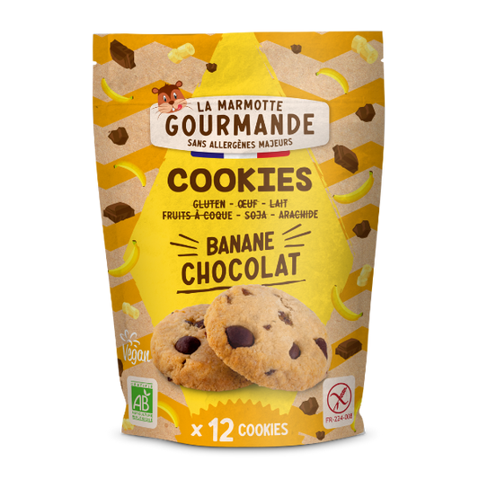 La Marmotte Gourmande -- Cookies banane pépite chocolat sans allergène - 150 g