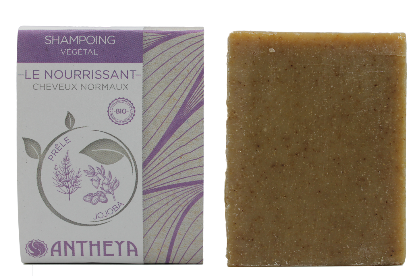 Antheya -- Shampoing solide à la prêle - nourrissant et réparateur (bande papier) - 100 g