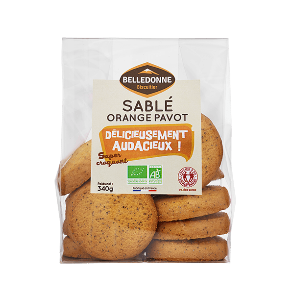 Belledonne -- Biscuit orange et graines de pavot bio - 340 g