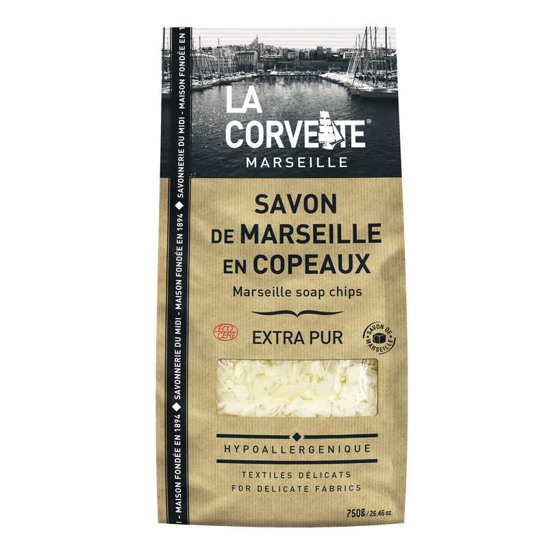 La corvette -- sachet de savon de marseille en copeaux extra pur - 750 g