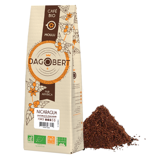 Les Cafés Dagobert -- Nicaragua 100% arabica, bio et équitable - moulu - 1 Kg